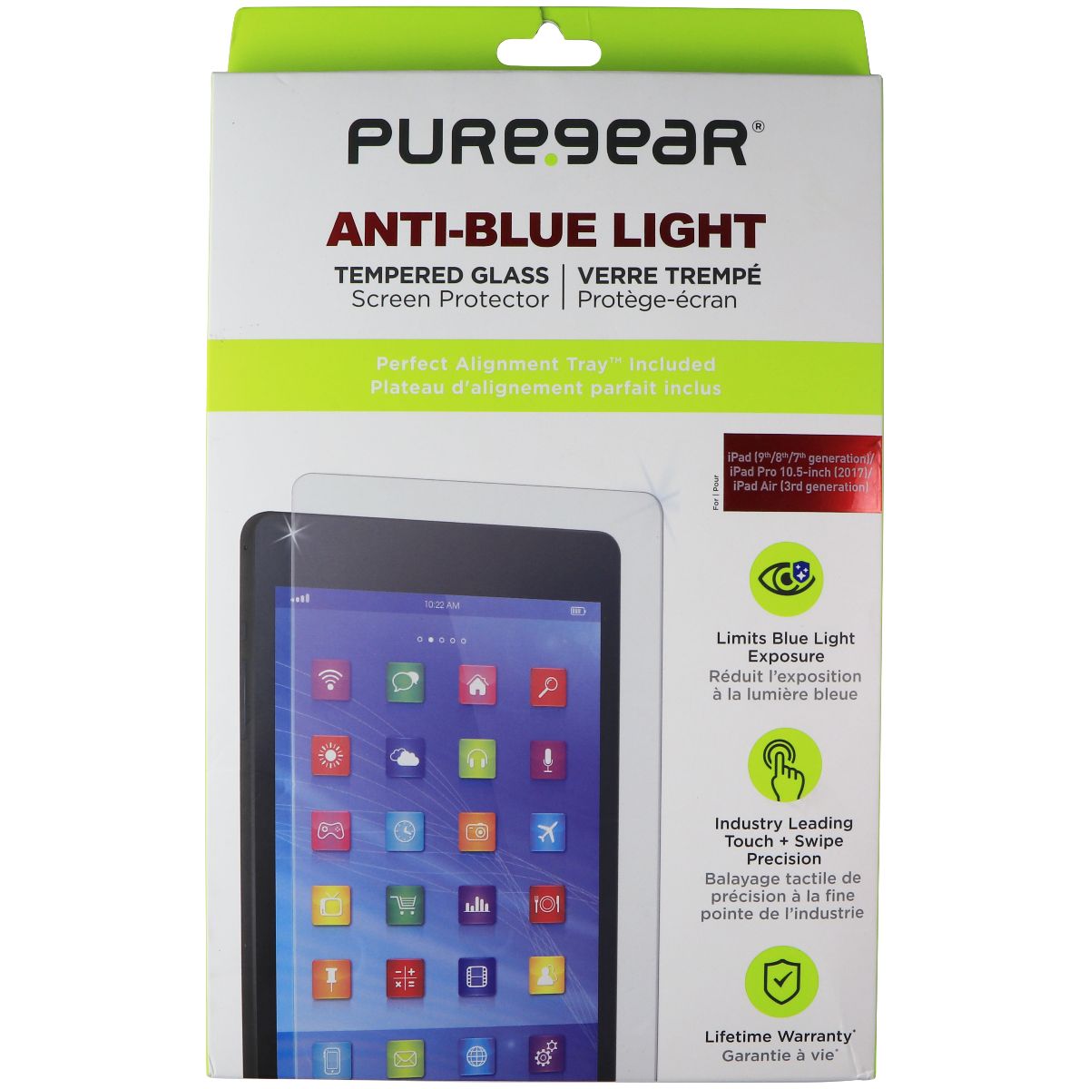 PureGear Anti-Blue Light Glass for iPad(9thGen)/iPad Pro(2017)/iPad Air(3rdGen) iPad/Tablet Accessories - Screen Protectors PureGear - Simple Cell Bulk Wholesale Pricing - USA Seller