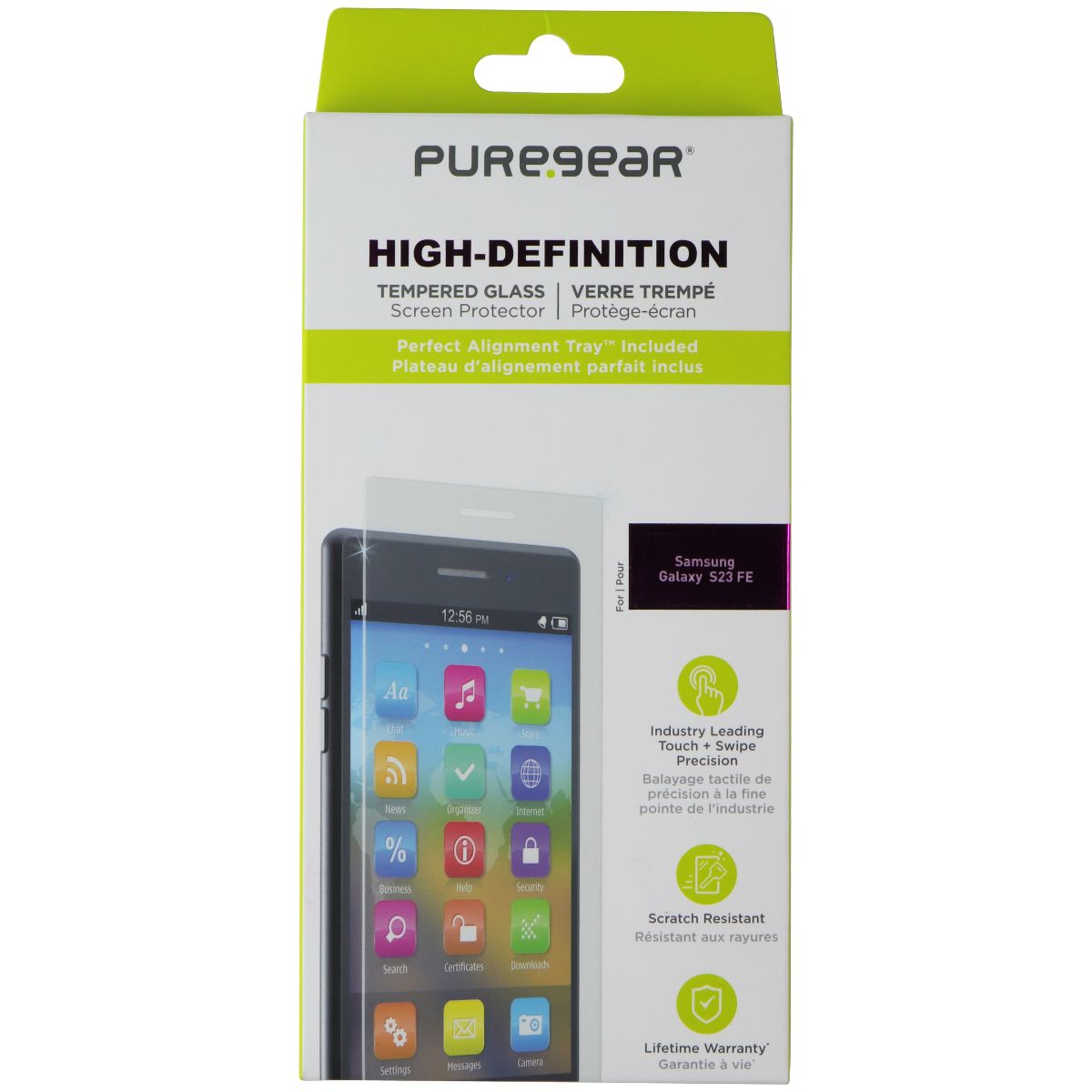 PureGear High-Definition Tempered Glass for Samsung Galaxy S23 FE - Clear Cell Phone - Screen Protectors PureGear - Simple Cell Bulk Wholesale Pricing - USA Seller