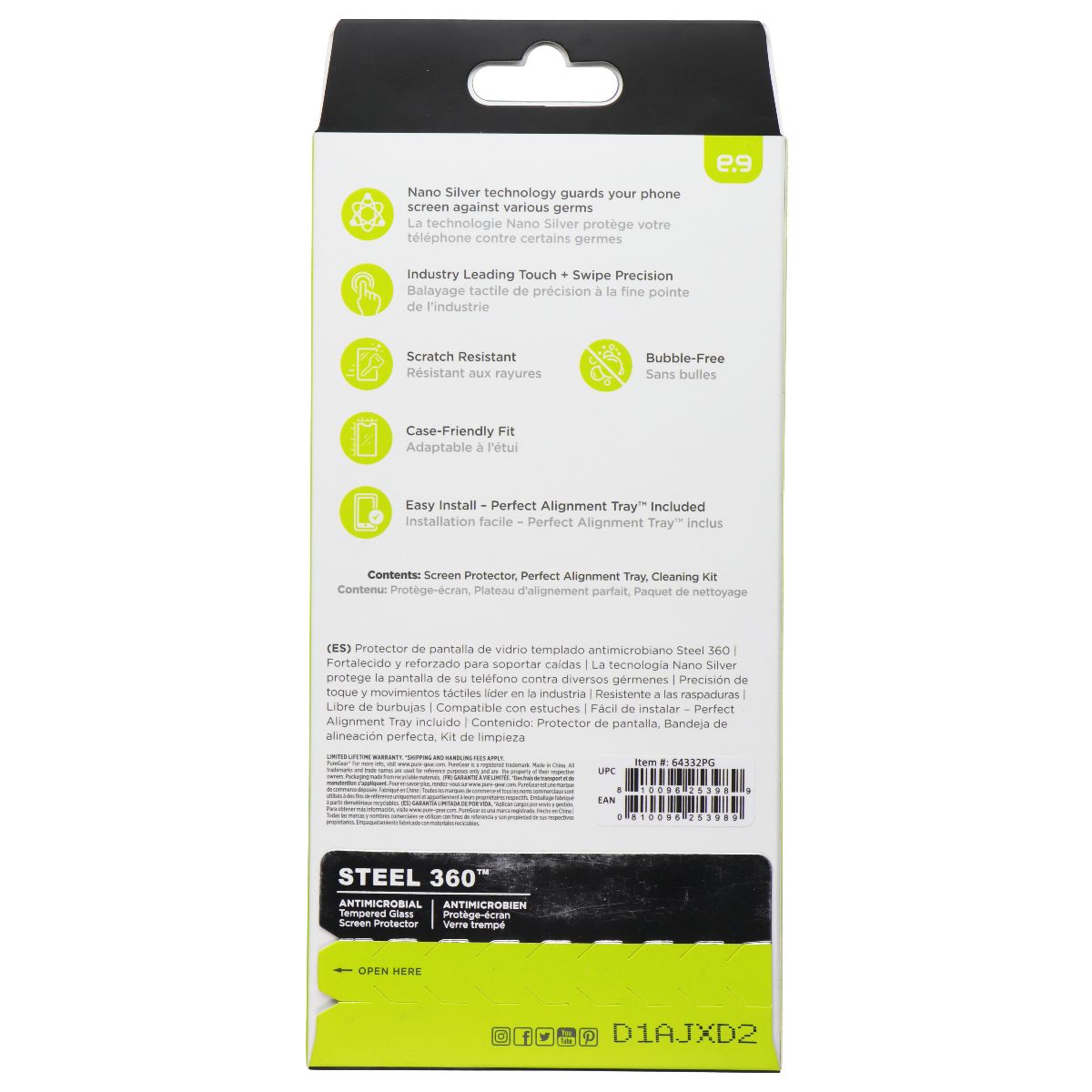 Pure Gear Steel 360 Tempered Glass Screen Protector for Samsung Galaxy A54 5G Cell Phone - Screen Protectors PureGear - Simple Cell Bulk Wholesale Pricing - USA Seller