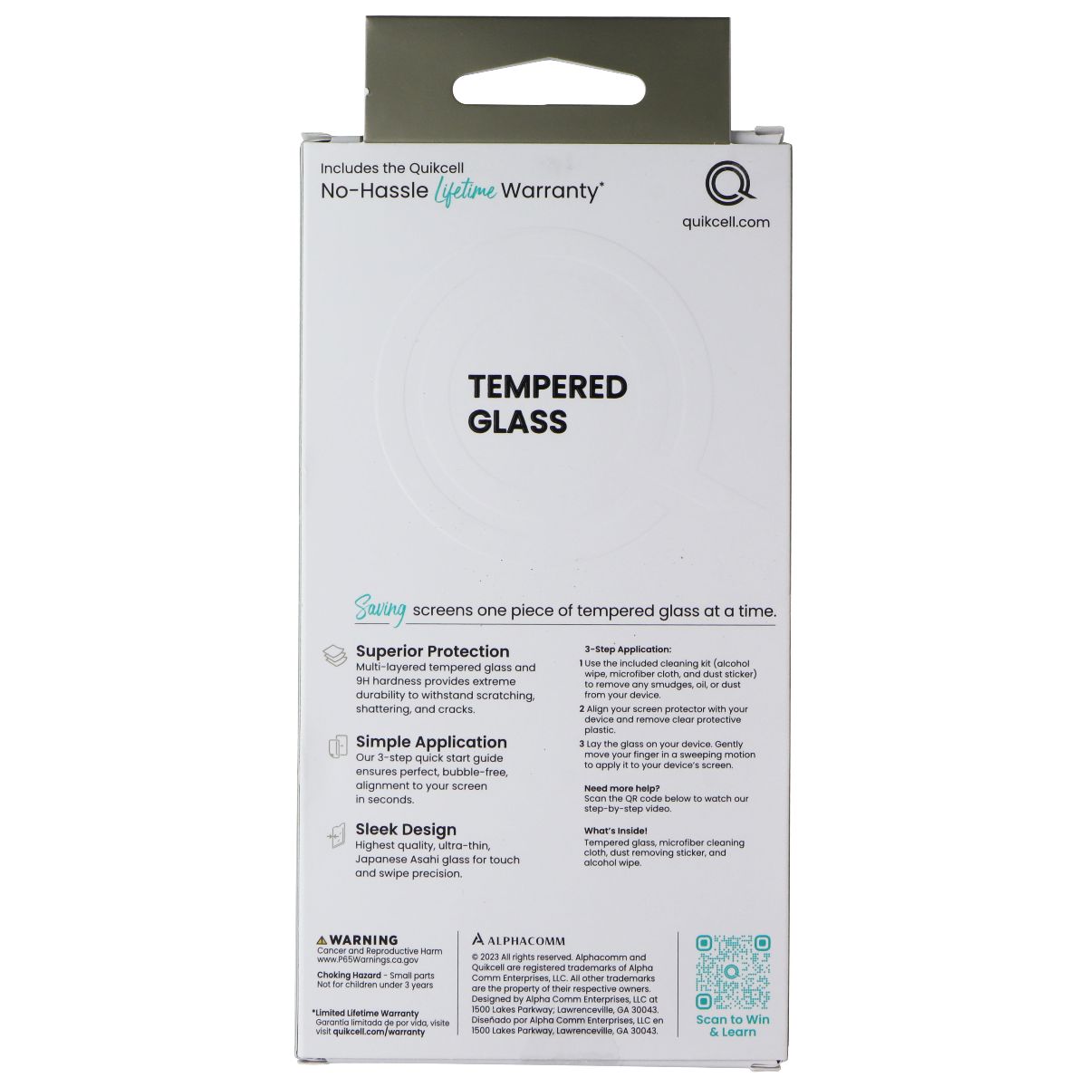Quikcell Tempered Glass Screen Protector for Apple iPhone 14 / 13 Cell Phone - Screen Protectors Quikcell - Simple Cell Bulk Wholesale Pricing - USA Seller