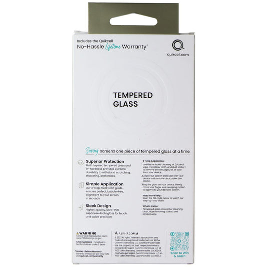 Quikcell Tempered Glass Screen Protector for Apple iPhone 15 Cell Phone - Screen Protectors Quikcell - Simple Cell Bulk Wholesale Pricing - USA Seller