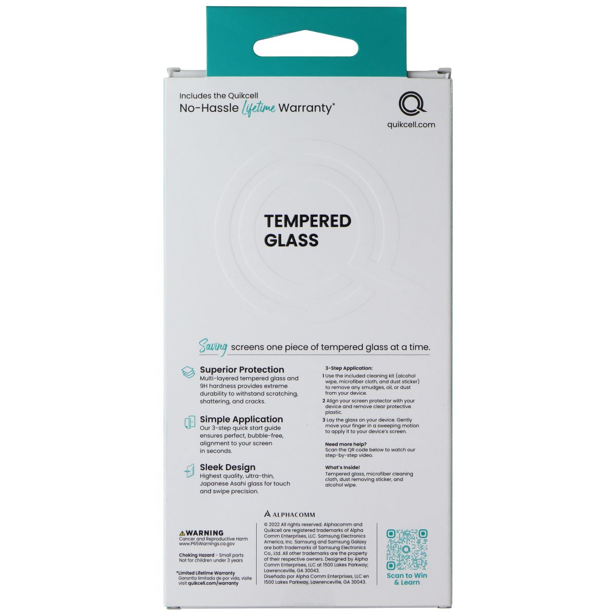 Quikcell Tempered Glass Screen Protector for Samsung Galaxy A14 5G Cell Phone - Screen Protectors Quikcell - Simple Cell Bulk Wholesale Pricing - USA Seller