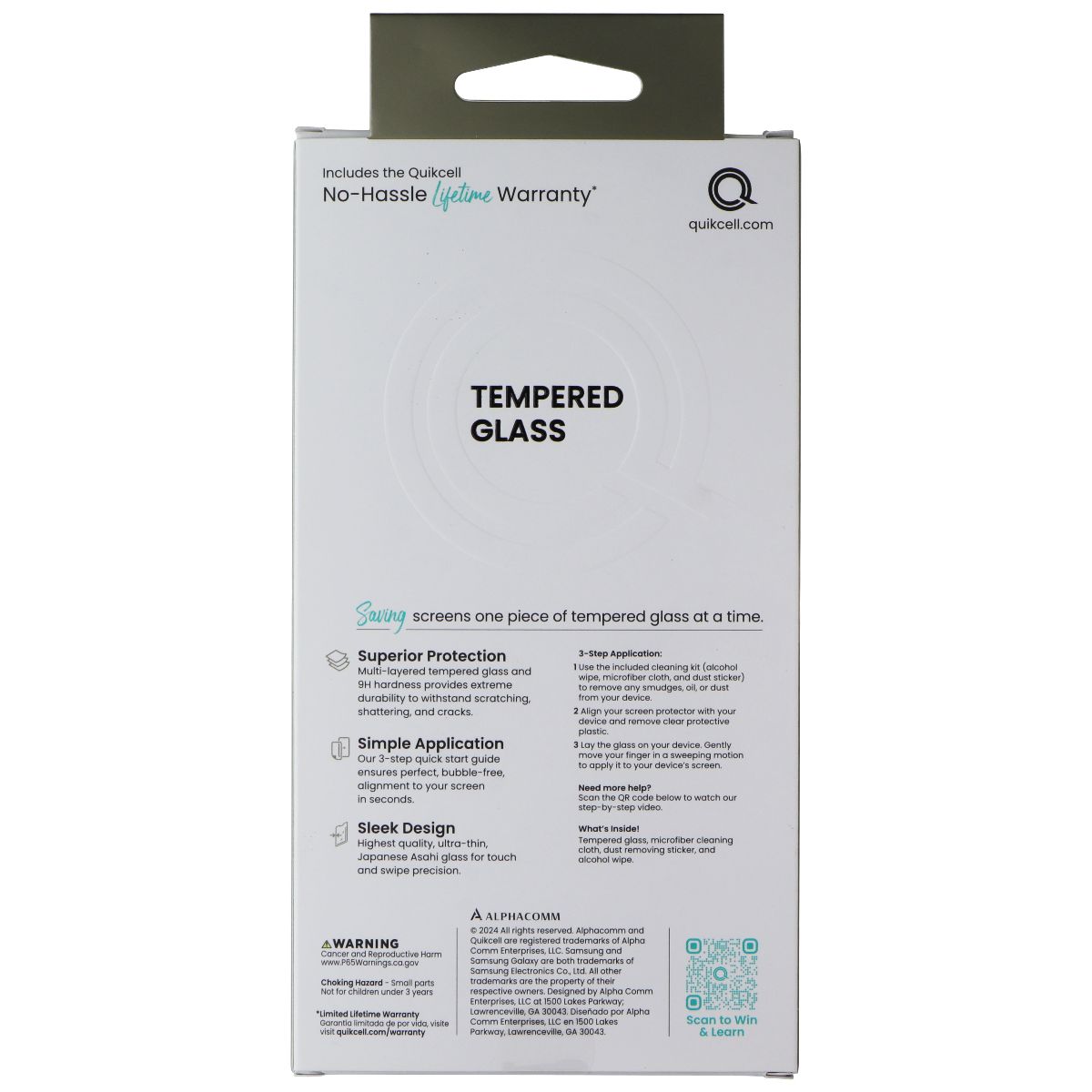 Quikcell Tempered Glass Screen Protector for Samsung Galaxy A15 5G Cell Phone - Screen Protectors Quikcell - Simple Cell Bulk Wholesale Pricing - USA Seller