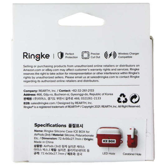 Ringke Ice Box Series Silicone Case for Apple AirPods (3rd Gen) - Red iPod, Audio Player Accessories - Cases, Covers & Skins Ringke - Simple Cell Bulk Wholesale Pricing - USA Seller