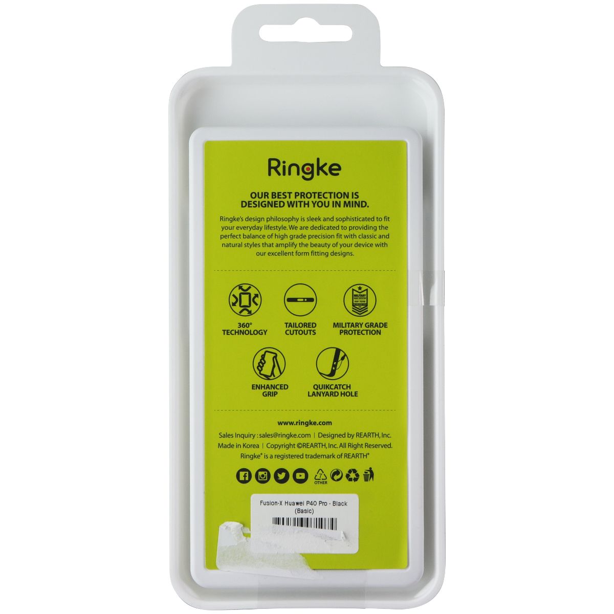 Ringke Fusion X Series Case for Huawei P40 Pro - Clear / Black Cell Phone - Cases, Covers & Skins Ringke - Simple Cell Bulk Wholesale Pricing - USA Seller