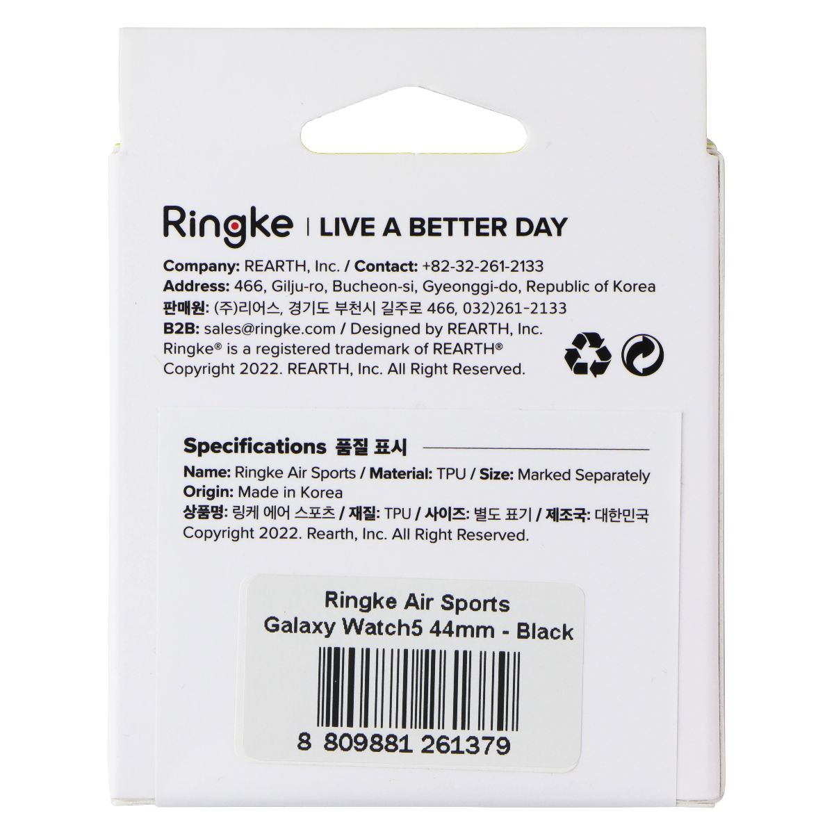 Ringke Air Sports Case for Samsung Galaxy Watch 5 (44mm) - Black Smart Watch Accessories - Smart Watch Cases Ringke - Simple Cell Bulk Wholesale Pricing - USA Seller