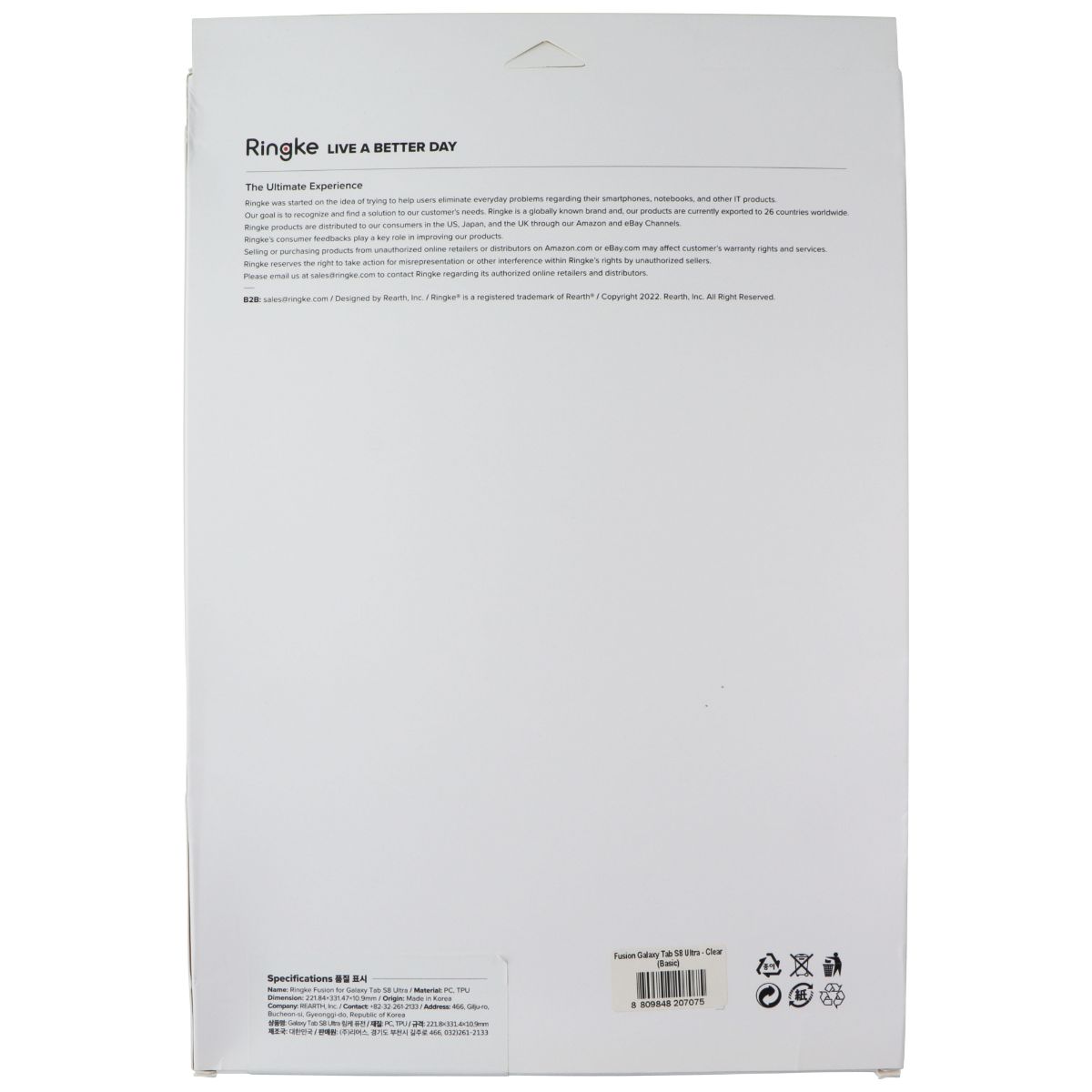 Ringke Fusion Series Case for Samsung Galaxy Tab S8 Ultra - Clear iPad/Tablet Accessories - Cases, Covers, Keyboard Folios Ringke - Simple Cell Bulk Wholesale Pricing - USA Seller