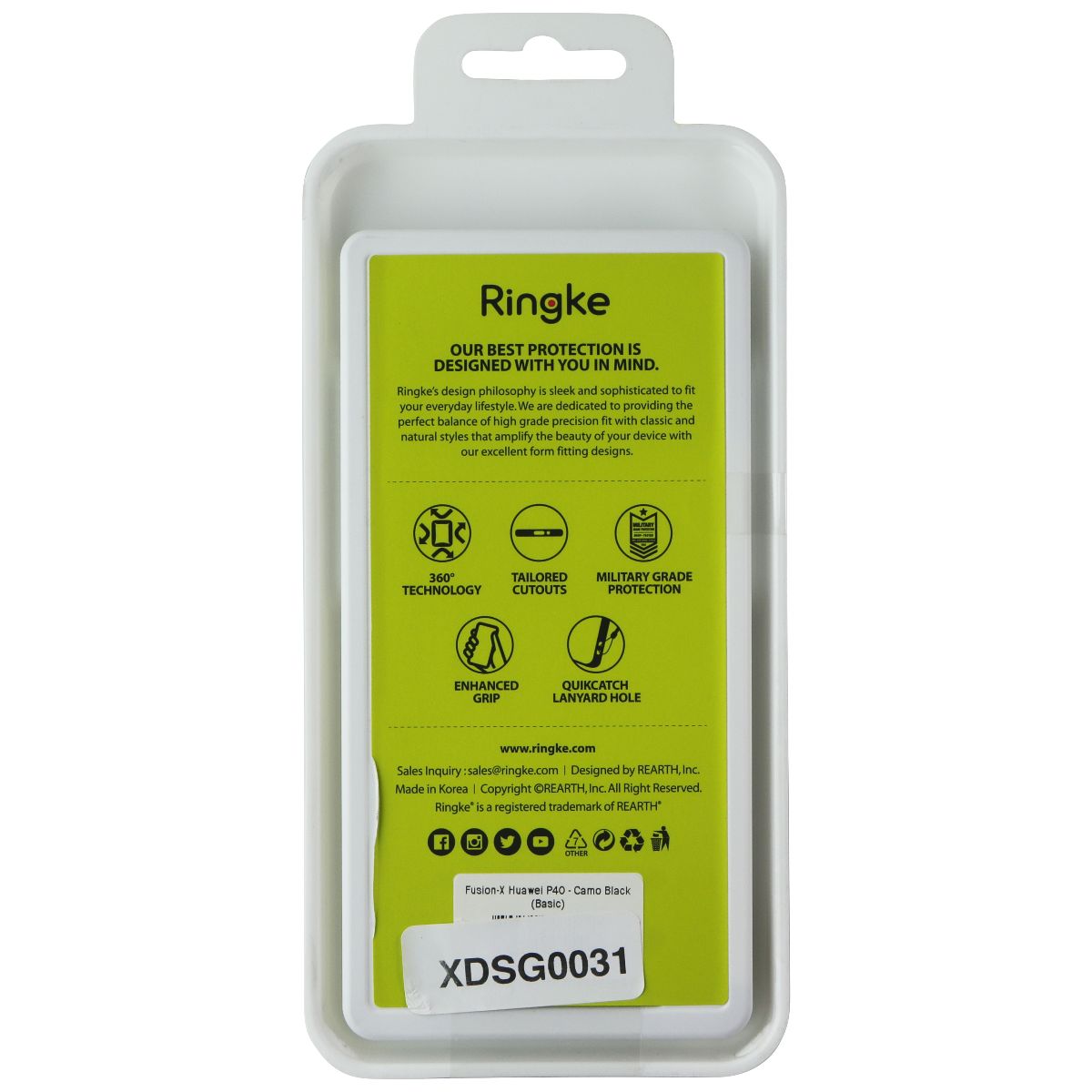 Ringke Fusion X Series Case for Huawei P40 - Camo Black