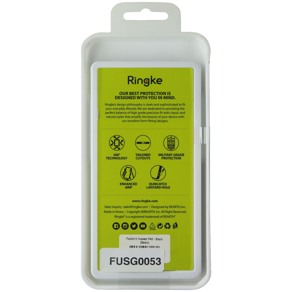 Ringke Fusion X Series Case for Huawei P40 - Clear / Black