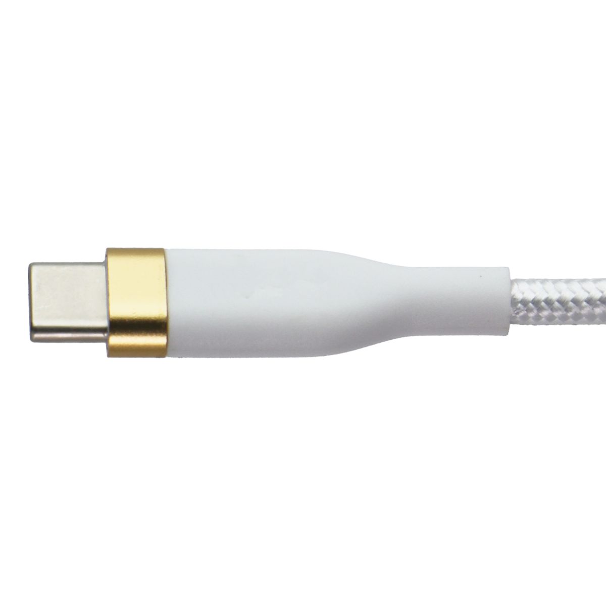 S. Simple (6-Ft) USB-C to 8-Pin Tough-Knit Braided Cable - White/Gold