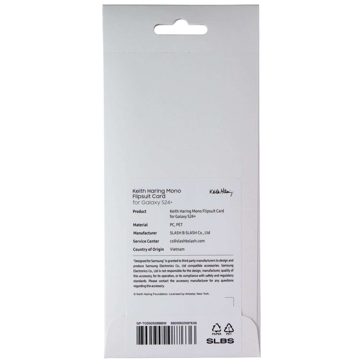 Samsung Interactive Flipsuit Card for Galaxy S24+ (Plus) - Keith Haring Black