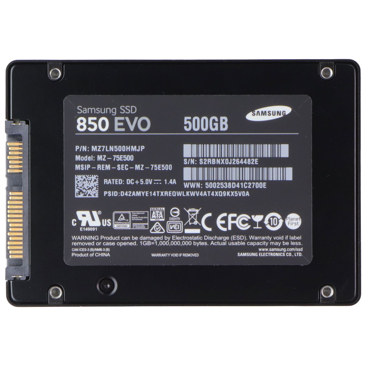 Samsung SSD 850 EVO 2.5-inch SATA III (500GB) Internal (MZ-75E500) Digital Storage - Solid State Drives Samsung - Simple Cell Bulk Wholesale Pricing - USA Seller