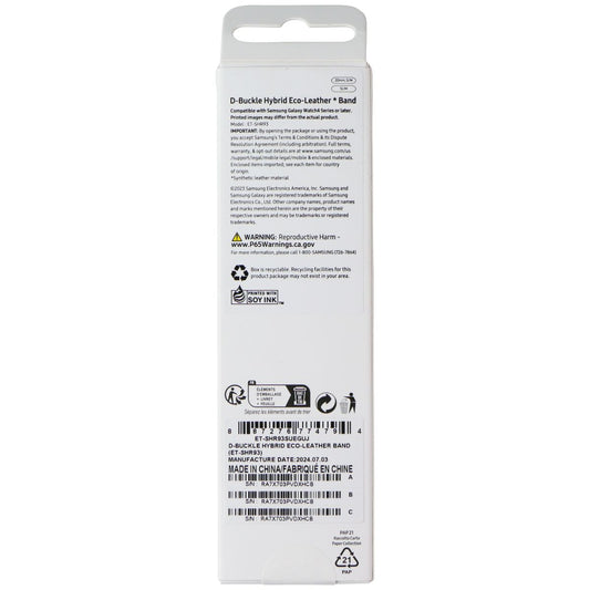 Samsung D-Buckle Hybrid Eco-Leather Band - Cream (20mm, S/M) Slim