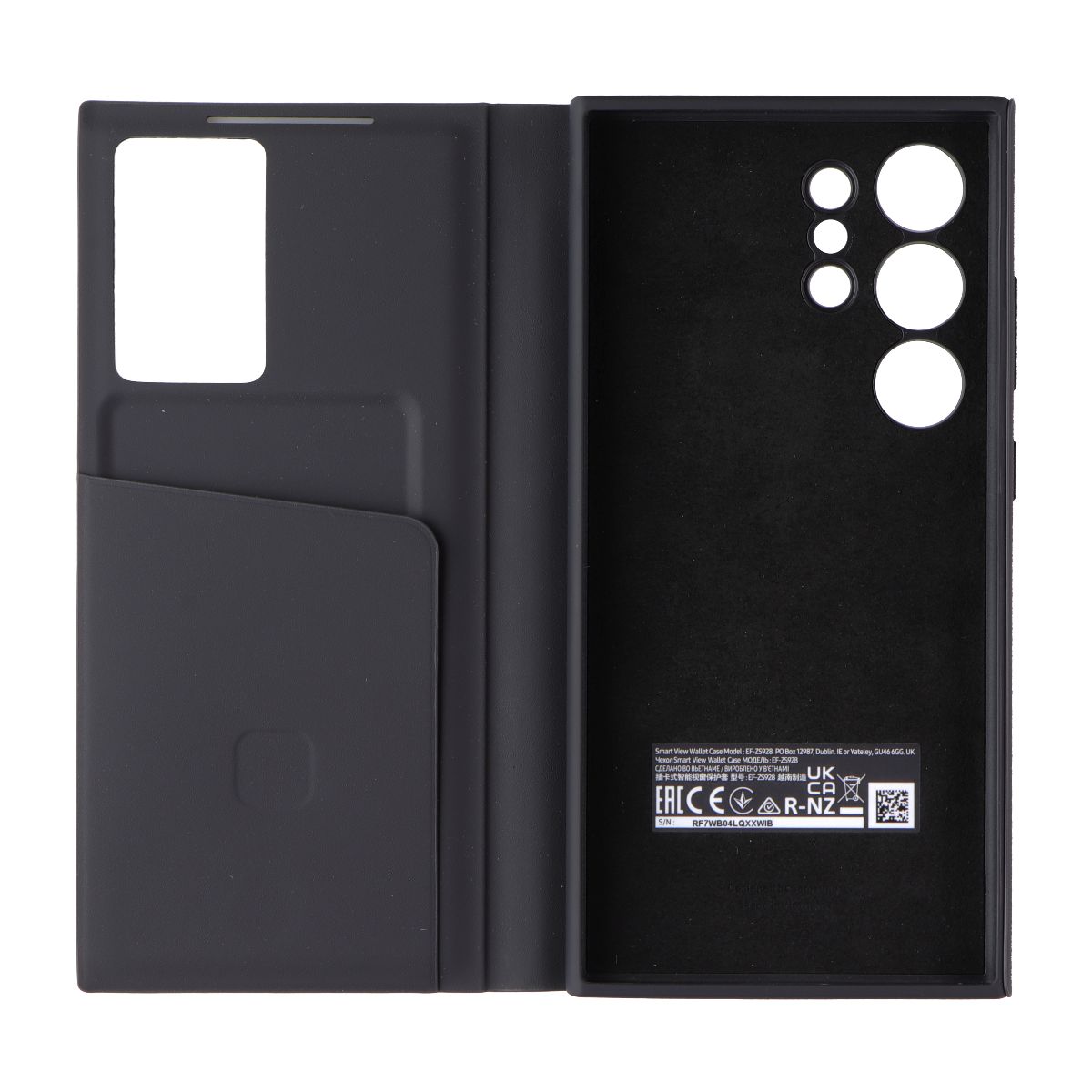 Samsung S-View Wallet Case for Galaxy S24 Ultra - Black Cell Phone - Cases, Covers & Skins Samsung - Simple Cell Bulk Wholesale Pricing - USA Seller
