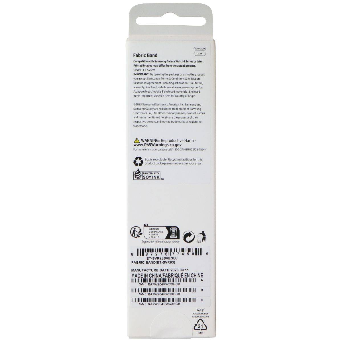 Samsung Fabric Band for Galaxy Watch 6/5/4 (ET-SVR93SEGUJ) 20mm S/M - Lavender Smart Watch Accessories - Watch Bands Samsung - Simple Cell Bulk Wholesale Pricing - USA Seller