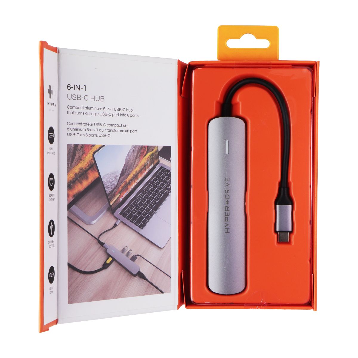 Sanho HyperDrive 6-in-1 USB-C Hub (Tube) - Space Gray Computer/Network - USB Cables, Hubs & Adapters Sanho - Simple Cell Bulk Wholesale Pricing - USA Seller