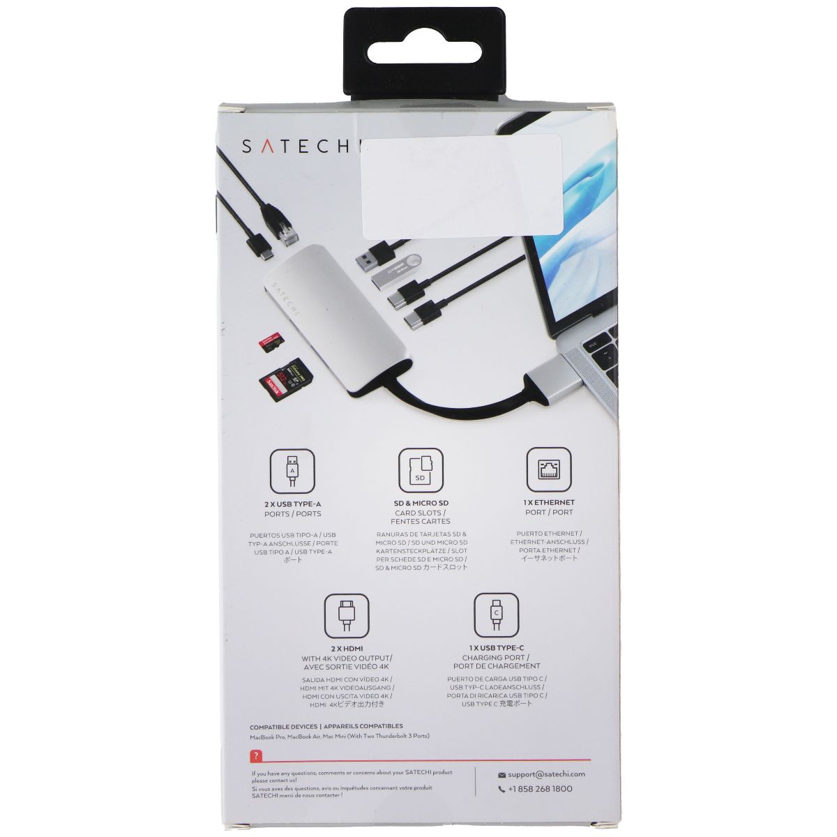 SATECHI Dual USB-C Adapter with 2x 4K HDMI / USB-C PD / Ethernet - Silver Computer/Network - USB Cables, Hubs & Adapters SATECHI - Simple Cell Bulk Wholesale Pricing - USA Seller