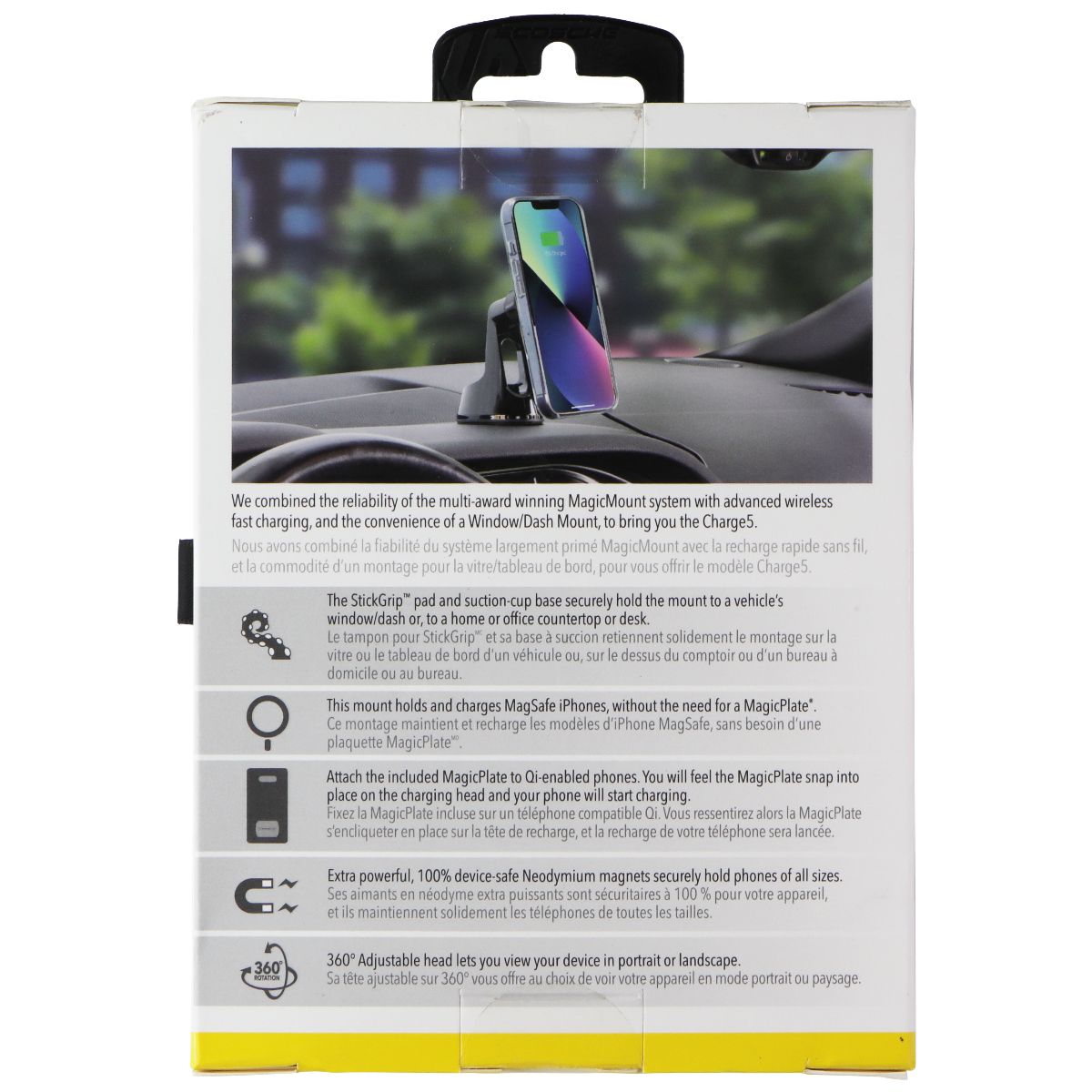 Scosche MagicMount Pro Charge5 (15W) Wireless Charging Car Mount - Window/Dash Computer Accessories - Stands, Holders & Car Mounts Scosche - Simple Cell Bulk Wholesale Pricing - USA Seller