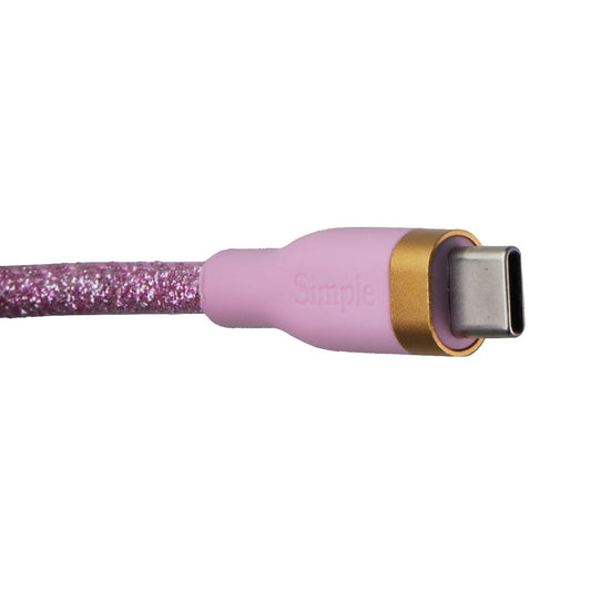 Simple (6-Foot) Fashion Series USB-C to USB-C Cable - Pink Glitter