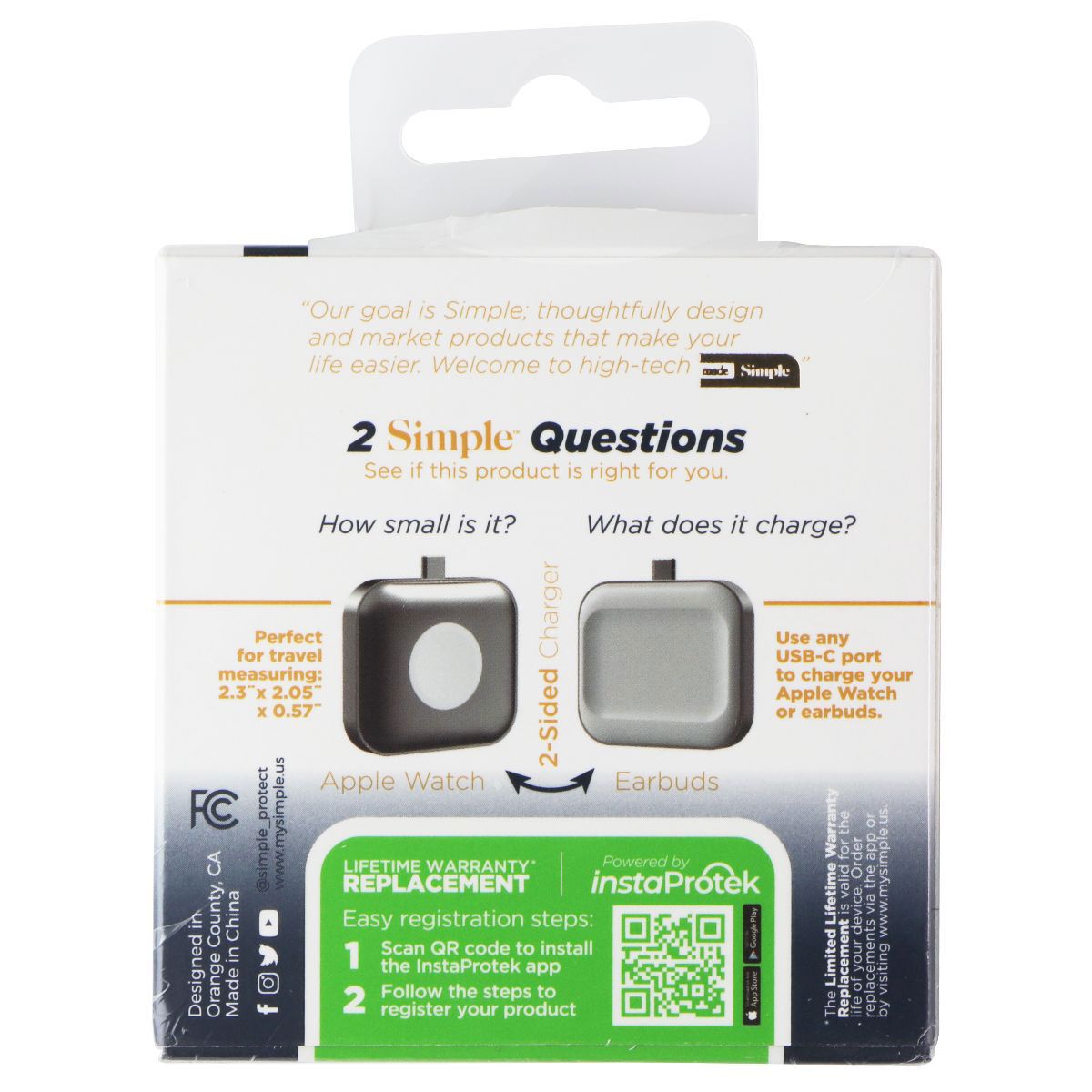 Simple 2 in 1 Wireless USB-C Watch/Earbuds Charger Parts & Accessories - Chargers & Cradles Simple - Simple Cell Bulk Wholesale Pricing - USA Seller