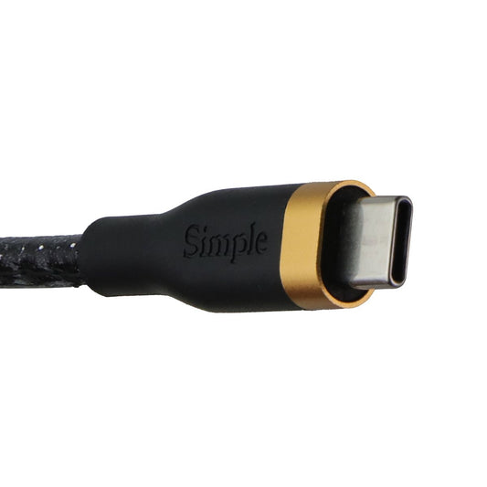 Simple Fashion Series 6FT USB-C to USB-C Cable - Black Glitter Cell Phone - Cables & Adapters Simple - Simple Cell Bulk Wholesale Pricing - USA Seller