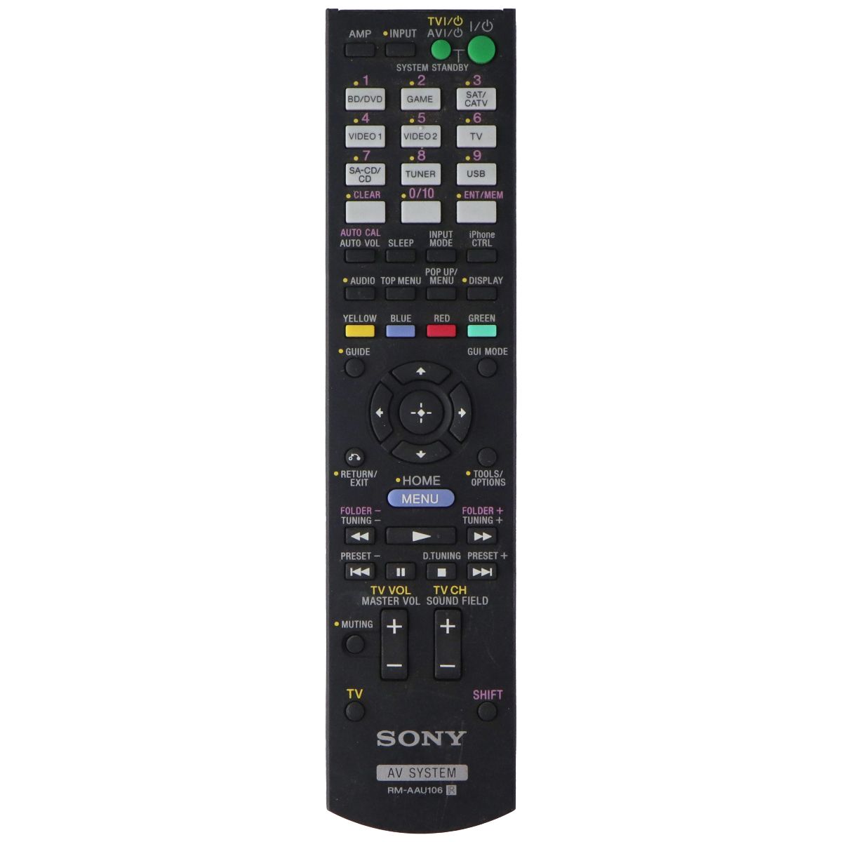 Sony (RM-AAU106) AV System Remote Control - Black TV, Video & Audio Accessories - Remote Controls Sony - Simple Cell Bulk Wholesale Pricing - USA Seller