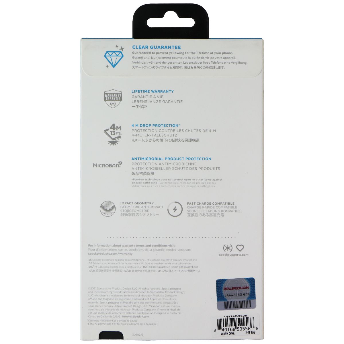 Speck Presidio Perfect-Clear Case for Apple iPhone 13 Pro Max - Red / Clear Cell Phone - Cases, Covers & Skins Speck - Simple Cell Bulk Wholesale Pricing - USA Seller