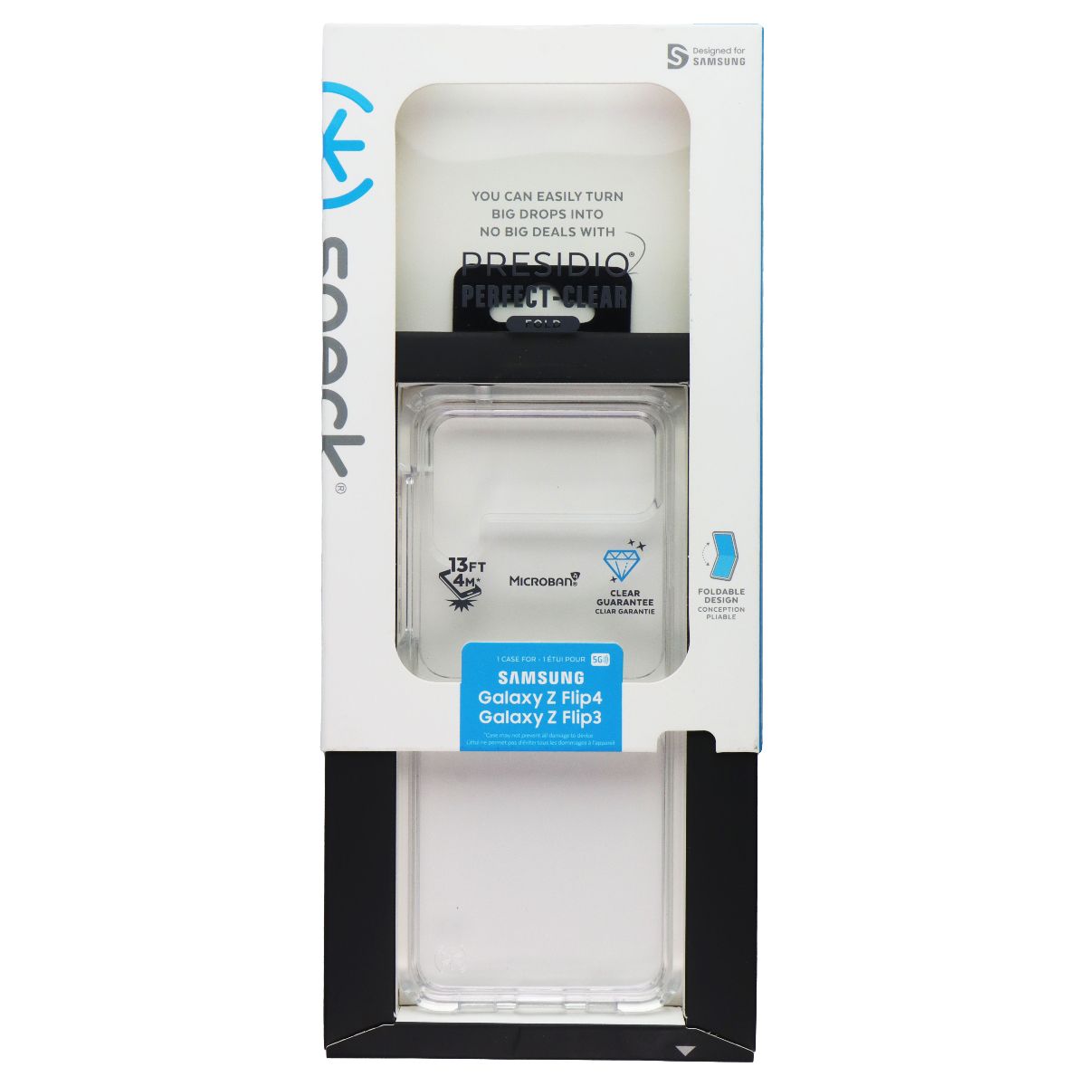 Speck Presidio Perfect-Clear Fold Case for Samsung Galaxy Z Flip4/Flip 3 Clear Cell Phone - Cases, Covers & Skins Speck - Simple Cell Bulk Wholesale Pricing - USA Seller