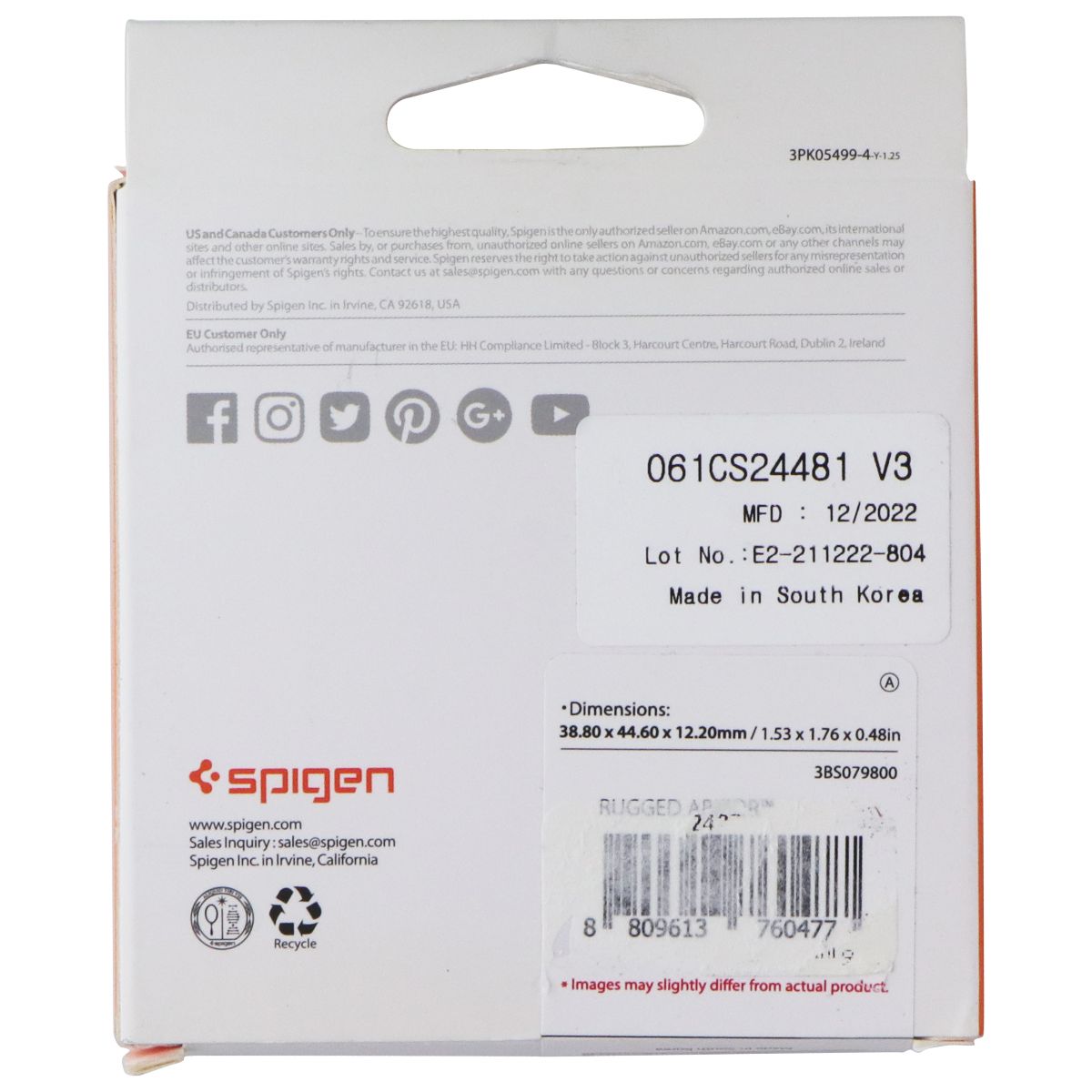 Spigen Rugged Armor Case for Apple Watch 9/8/SE2/7/6/5/4 41-40mm - Rose Gold