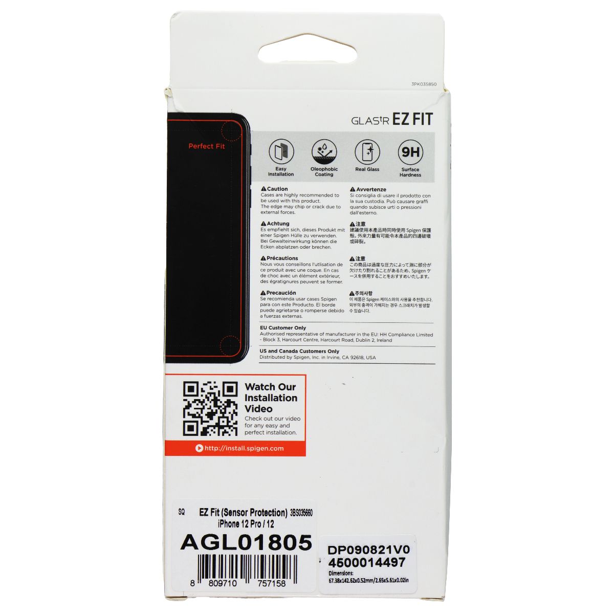 Spigen EZ Fit Glass Screen Protector for Apple iPhone 12 Pro / 12 (2 Pack) Cell Phone - Screen Protectors Spigen - Simple Cell Bulk Wholesale Pricing - USA Seller