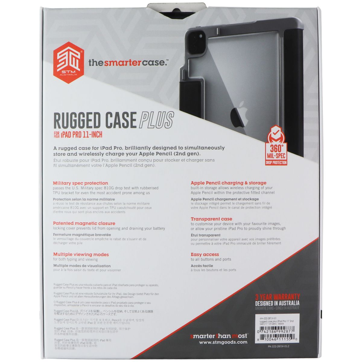 STM Rugged Case Plus Series for iPad Pro 11-inch (2nd/1st Gen) - Black iPad/Tablet Accessories - Cases, Covers, Keyboard Folios STM - Simple Cell Bulk Wholesale Pricing - USA Seller