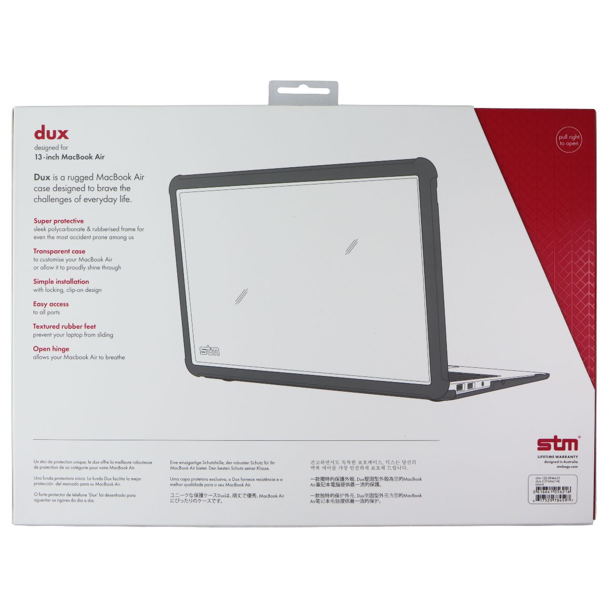 STM Dux Case for 13-inch MacBook Air - Black iPad/Tablet Accessories - Cases, Covers, Keyboard Folios STM - Simple Cell Bulk Wholesale Pricing - USA Seller