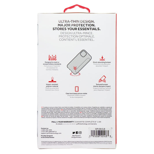 Griffin Survivor Clear Wallet Case for Apple iPhone 11 Pro Max - Clear/Black Cell Phone - Cases, Covers & Skins Survivor - Simple Cell Bulk Wholesale Pricing - USA Seller