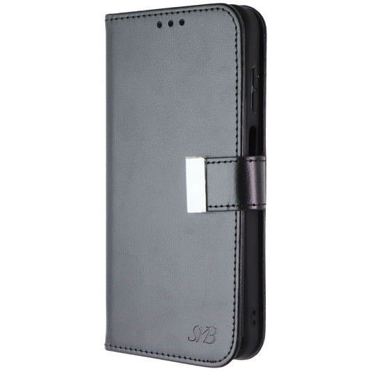 SYB Tech Accessory Folio Case for Samsung Galaxy A25 5G - Black Leather Cell Phone - Cases, Covers & Skins SYB - Simple Cell Bulk Wholesale Pricing - USA Seller