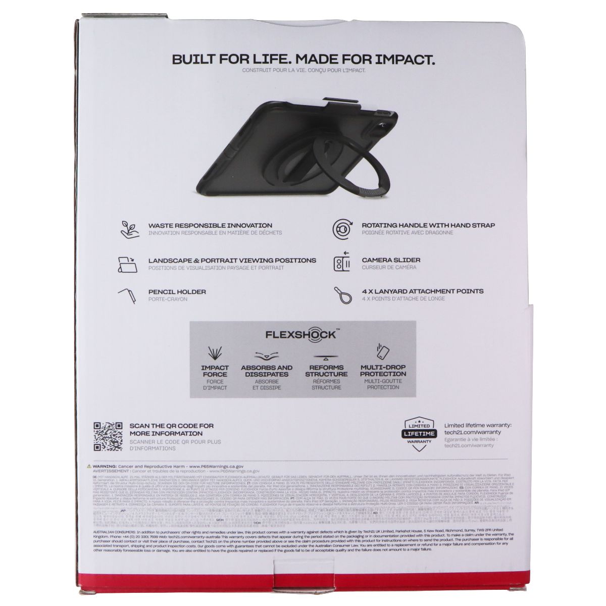 Tech 21 Evo Max Case with Hand Strap for iPad (A16)/10th Gen - Black iPad/Tablet Accessories - Cases, Covers, Keyboard Folios tech 21 - Simple Cell Bulk Wholesale Pricing - USA Seller