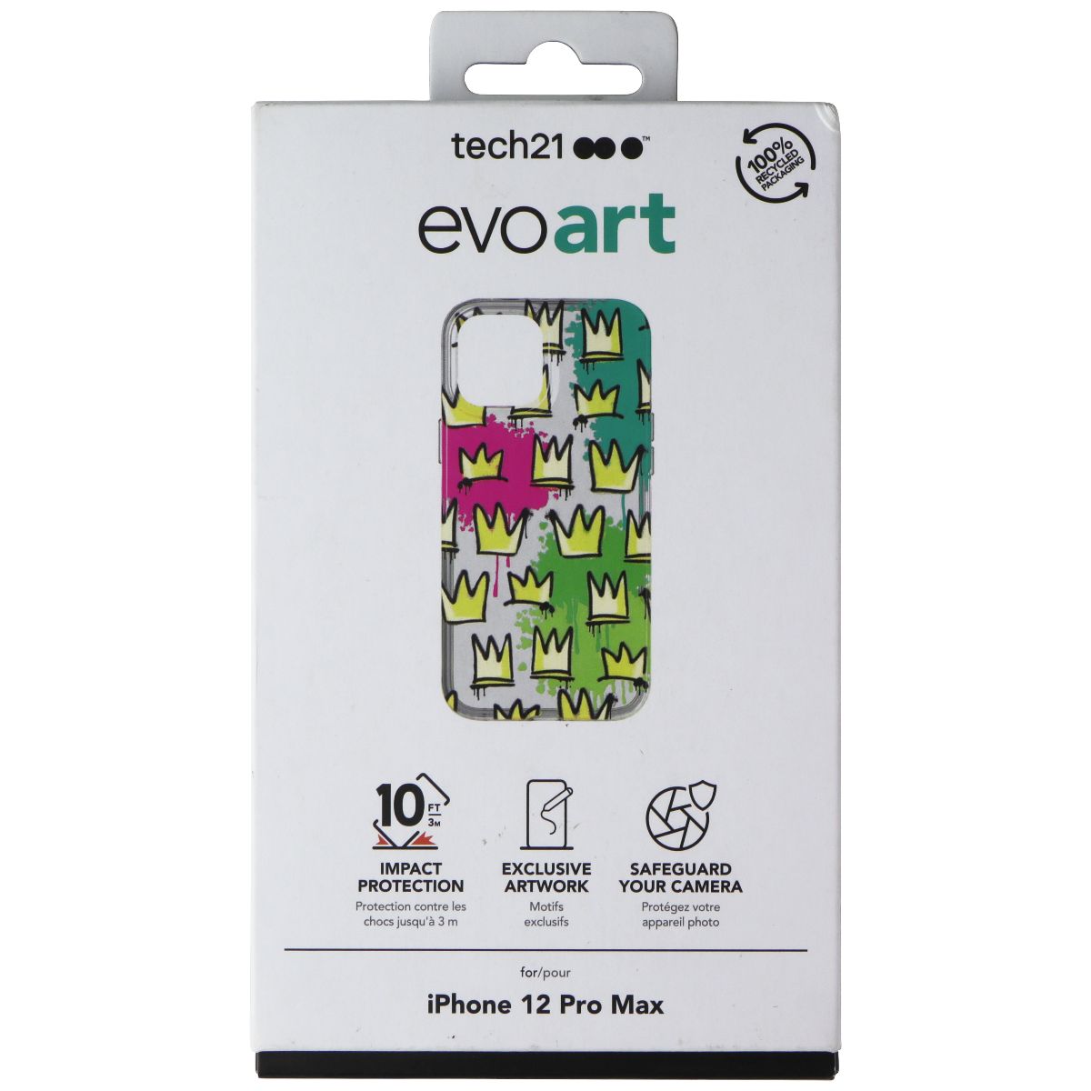Tech21 Evo Art Series Case for Apple iPhone 12 Pro Max - Crown Cell Phone - Cases, Covers & Skins Tech21 - Simple Cell Bulk Wholesale Pricing - USA Seller