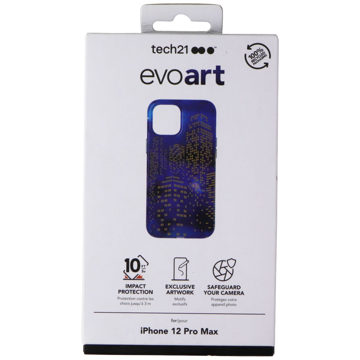 Tech21 Evo Art Series Case for Apple iPhone 12 Pro Max - Blue City Skyline Cell Phone - Cases, Covers & Skins Tech21 - Simple Cell Bulk Wholesale Pricing - USA Seller