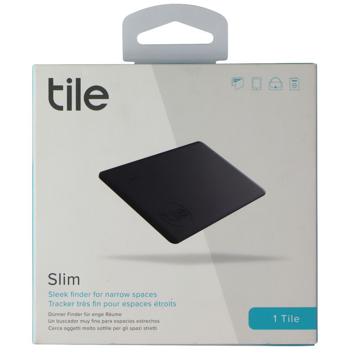 Tile Slim (1 Pack) Card-Style Bluetooth Tracker - Black GPS Accessories & Tracking - Tracking Devices Tile - Simple Cell Bulk Wholesale Pricing - USA Seller