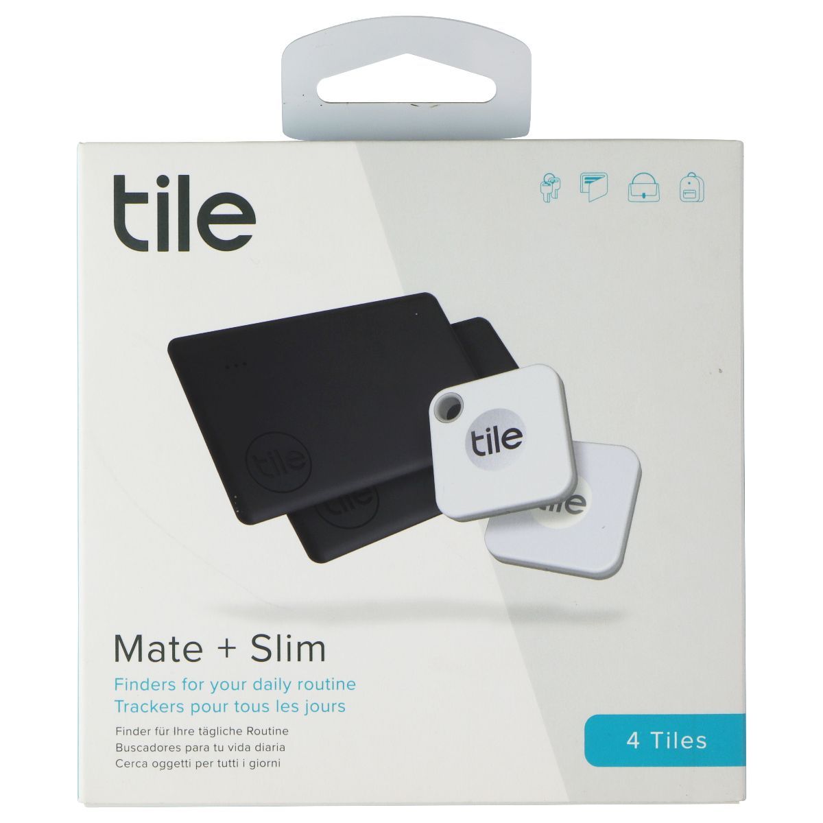 Tile Mate + Slim 4-pack (2 Mates/2 Slims) - Bluetooth Tracker - Black/White GPS Accessories & Tracking - Tracking Devices Tile - Simple Cell Bulk Wholesale Pricing - USA Seller