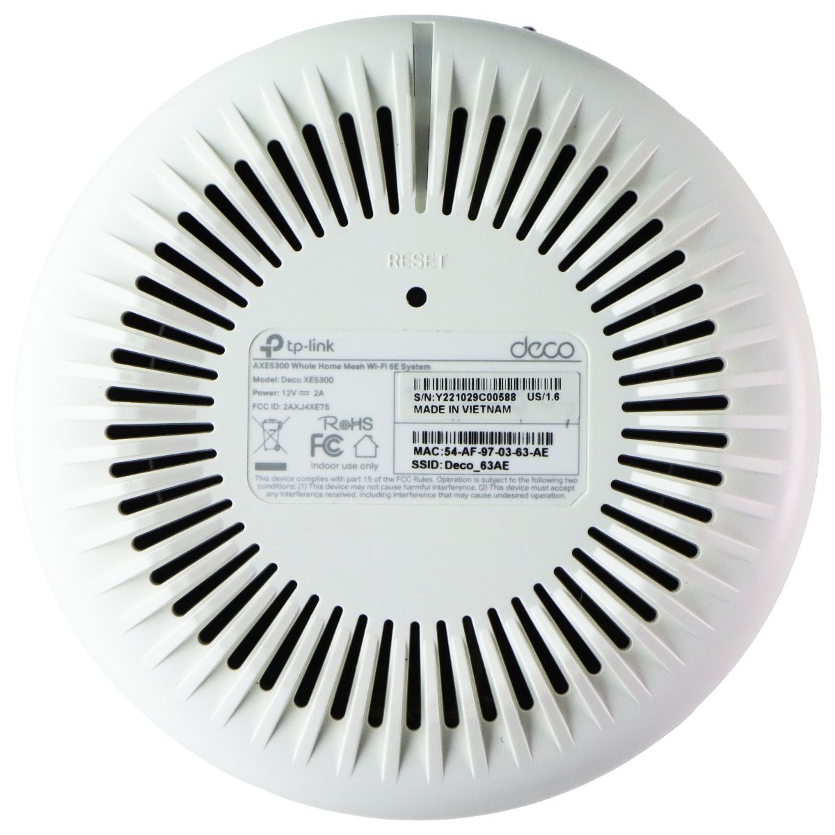 TP-LINK Deco AXE5300 Wi-Fi 6E Tri-Band Mesh Router - SINGLE ROUTER (DECO XE5300) Networking - Wireless Wi-Fi Routers TP-LINK - Simple Cell Bulk Wholesale Pricing - USA Seller