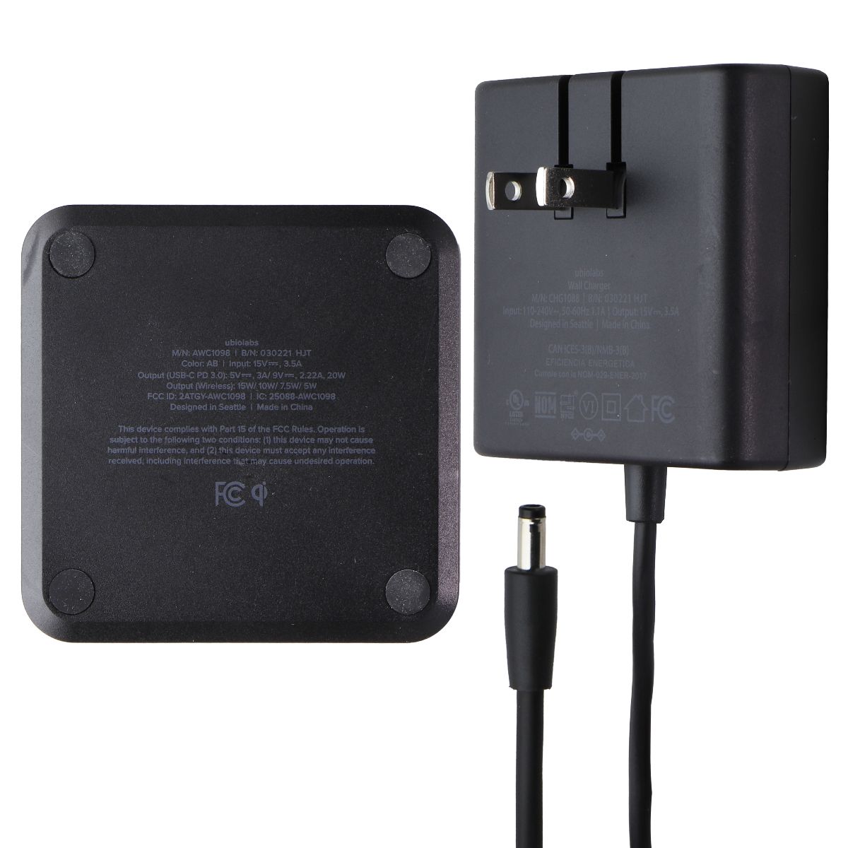 Ubiolabs 20-Watt Wireless Qi Charging Pad - Black (AWC1098) Cell Phone - Chargers & Cradles ubiolabs - Simple Cell Bulk Wholesale Pricing - USA Seller