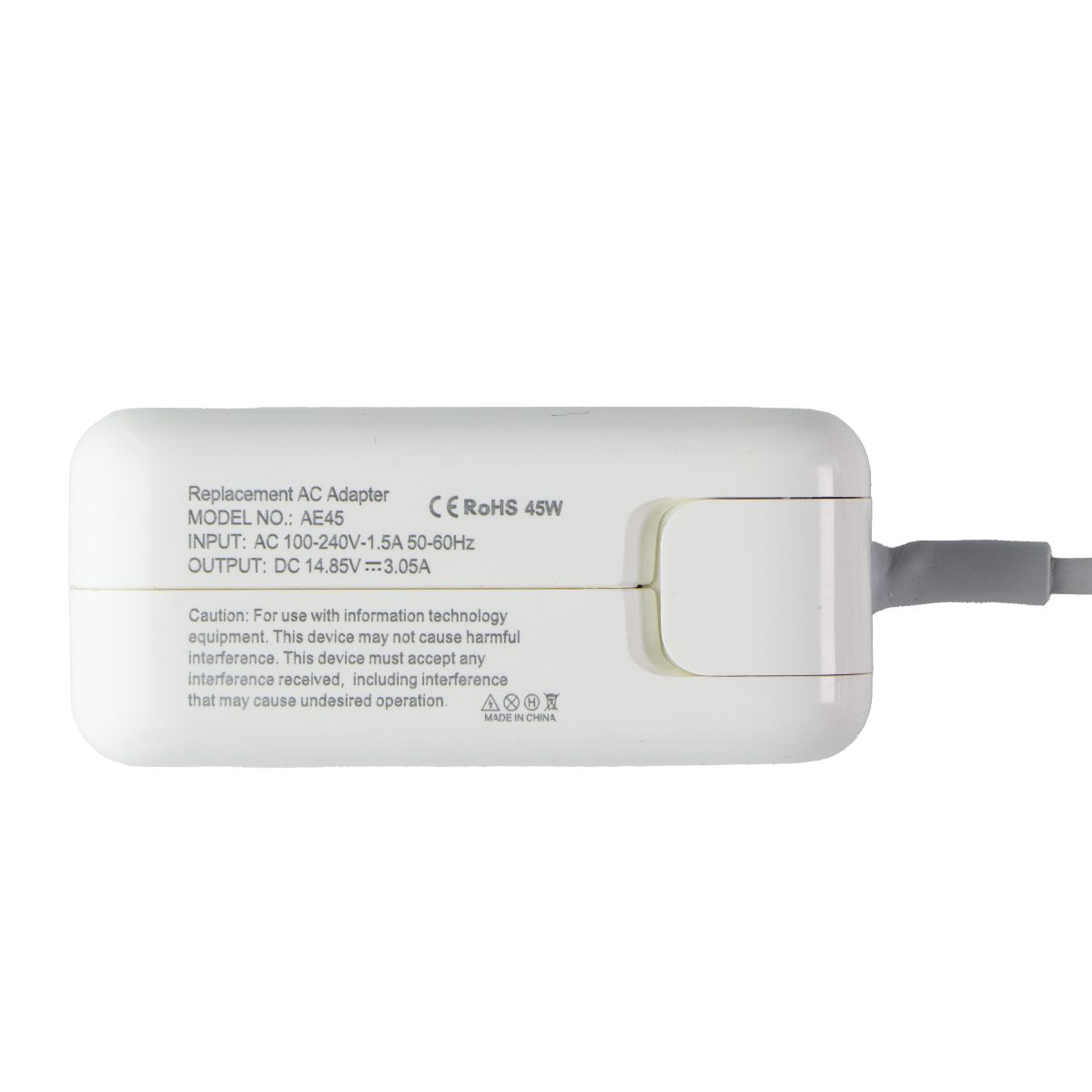 Replacement MagSafe 2 Charger for Apple Devices (AE45) - White Computer Accessories - Laptop Power Adapters/Chargers Unbranded - Simple Cell Bulk Wholesale Pricing - USA Seller