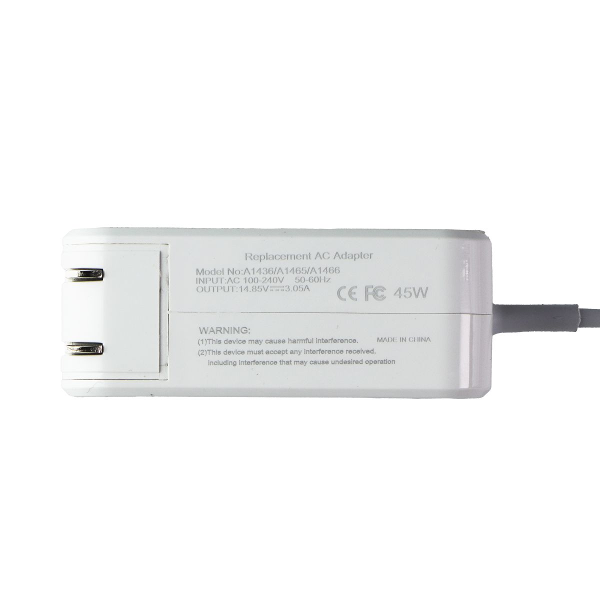 Generic 45W Laptop Charger w/ Wall Plug & Folding Plug for MagSafe 2 MacBook Air Computer Accessories - Laptop Power Adapters/Chargers Unbranded - Simple Cell Bulk Wholesale Pricing - USA Seller