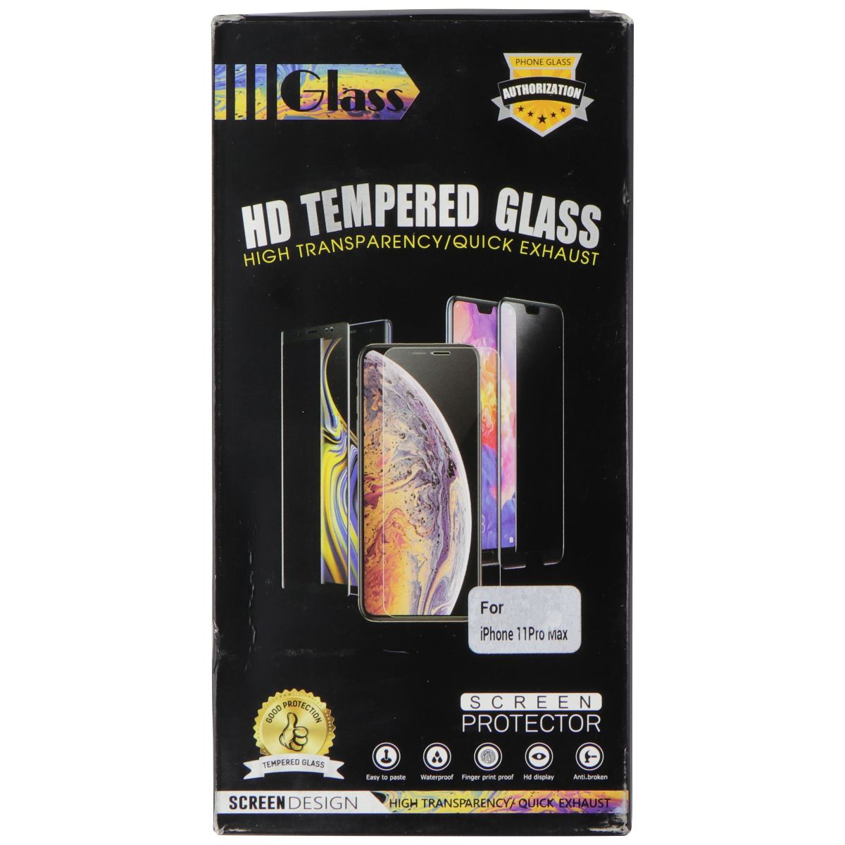 Premium Tempered Glass (10-Pack) for Apple iPhone 11 Pro Max - Clear Cell Phone - Screen Protectors Unbranded - Simple Cell Bulk Wholesale Pricing - USA Seller