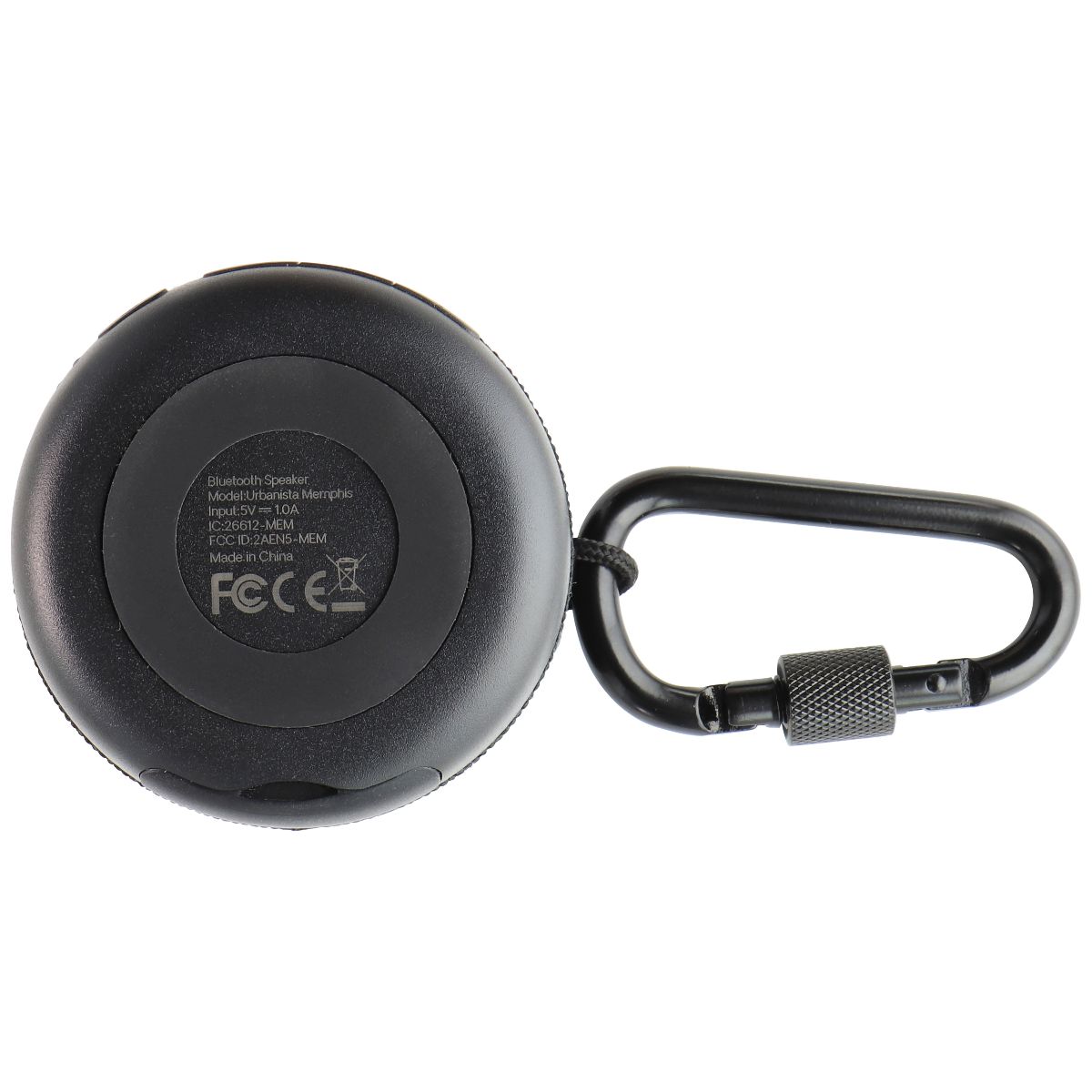 Urbanista Memphis 5-Watt Waterproof Speaker with Carabiner - Black Cell Phone - Audio Docks & Speakers Urbanista - Simple Cell Bulk Wholesale Pricing - USA Seller
