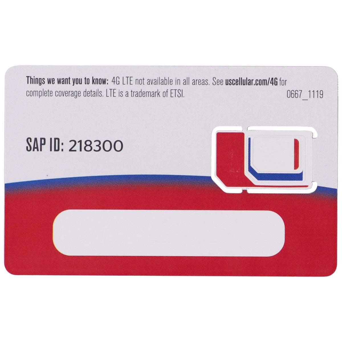 US Cellular 4G LTE SIM Trio (For CDMA-Less Devices) - SAP Item ID: 218300