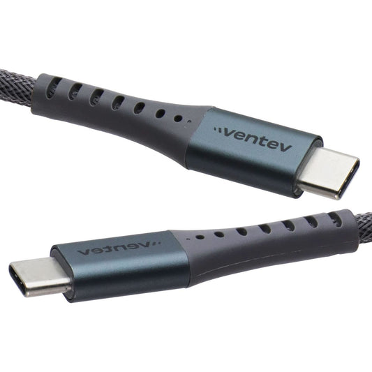 Ventev (10-Foot) USB-C to USB-C Charge and Data Sync Alloy Cable - Steel