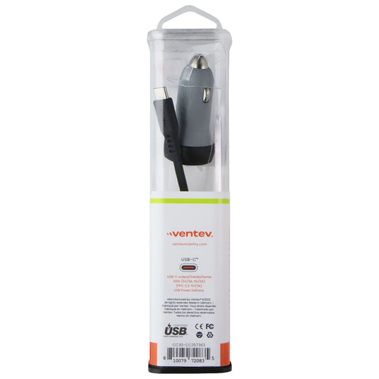 Ventev (30W) USB-C Car Charger + Cable (USB-C to USB-C) - Gray/Black