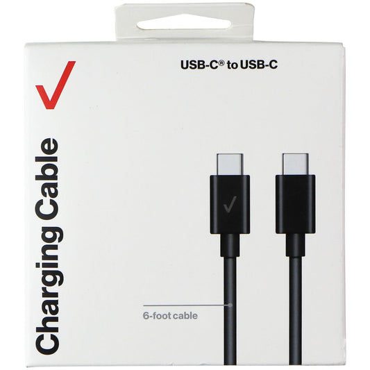 Verizon (6Ft) USB-C to USB-C Charging Cable - Black (CAB6CTOCBLK-A) Cell Phone - Cables & Adapters Verizon - Simple Cell Bulk Wholesale Pricing - USA Seller