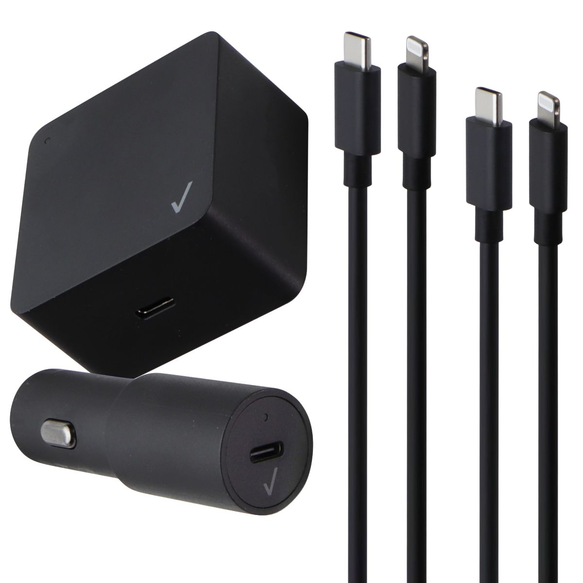Verizon (30W) Charger Combo USB-C to Lightning - Black Cell Phone - Chargers & Cradles Verizon - Simple Cell Bulk Wholesale Pricing - USA Seller